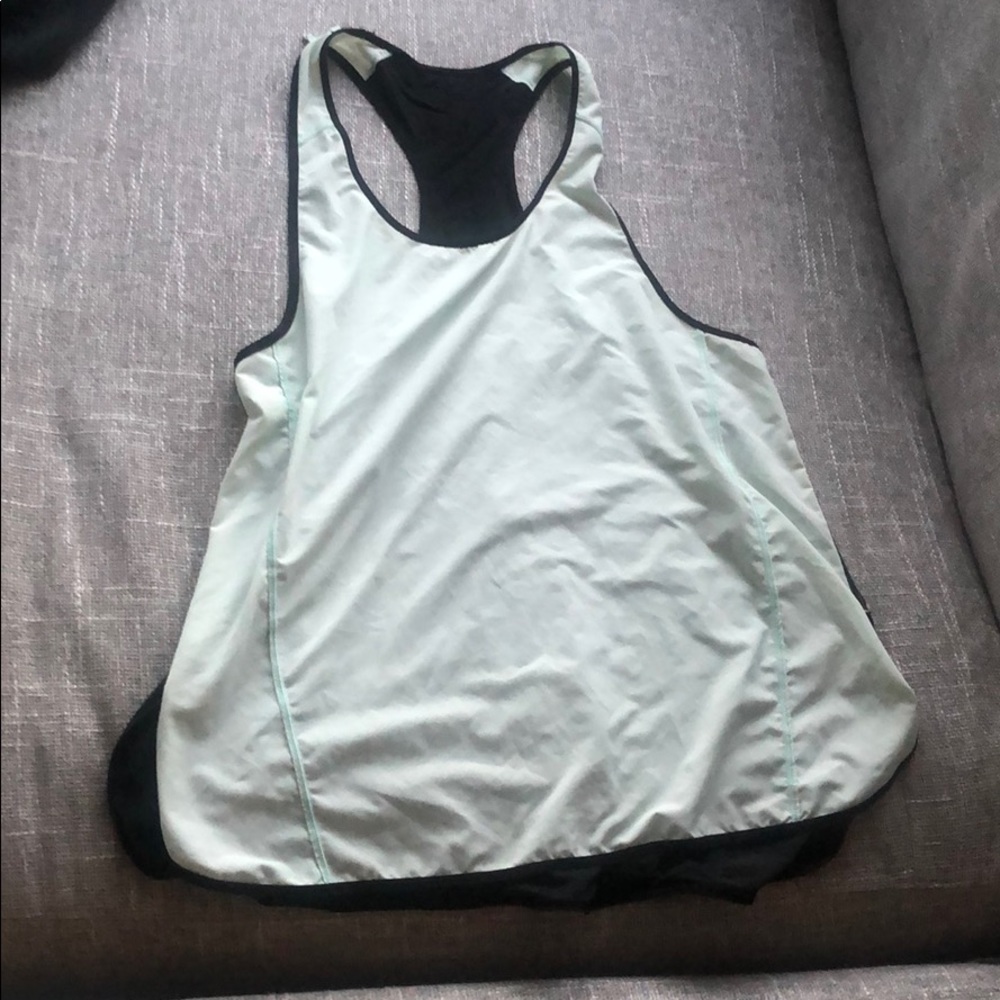 Lululemon mint and black racer back tank